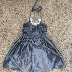 City Triangles metal grey party dress